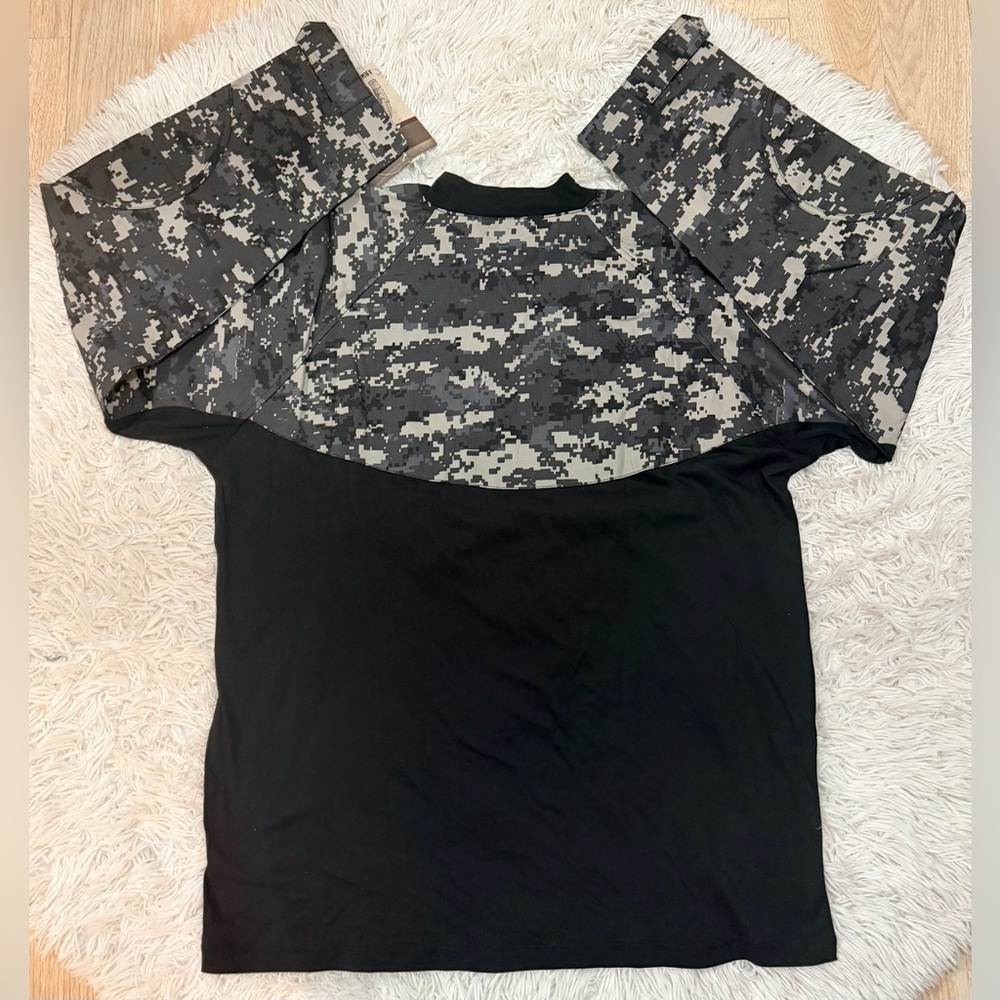 Two pairs of shirts Rothco Black Tee with Gray Digital Camo and Terraim Camo